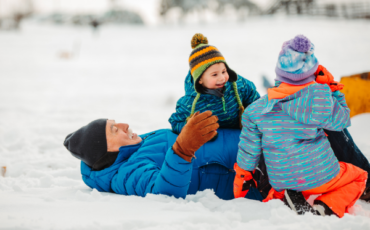 Playing in snow