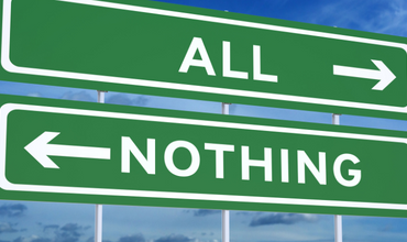 Image of road signs that say All-or-nothing thinking