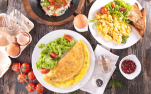 A variety of egg dishes being displayed.