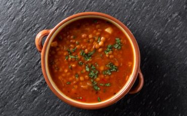 bowl of warm spiced lentil stew