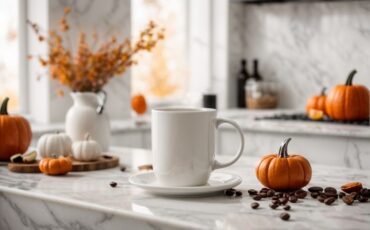 image of kitchen in the fall with autumn accents