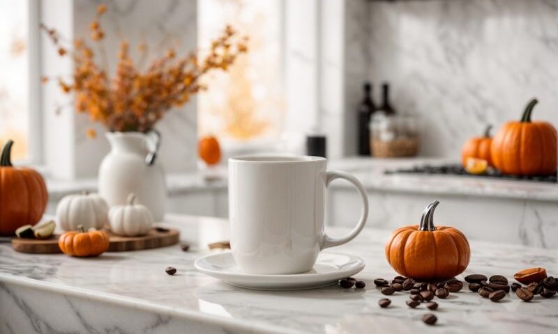 image of kitchen in the fall with autumn accents